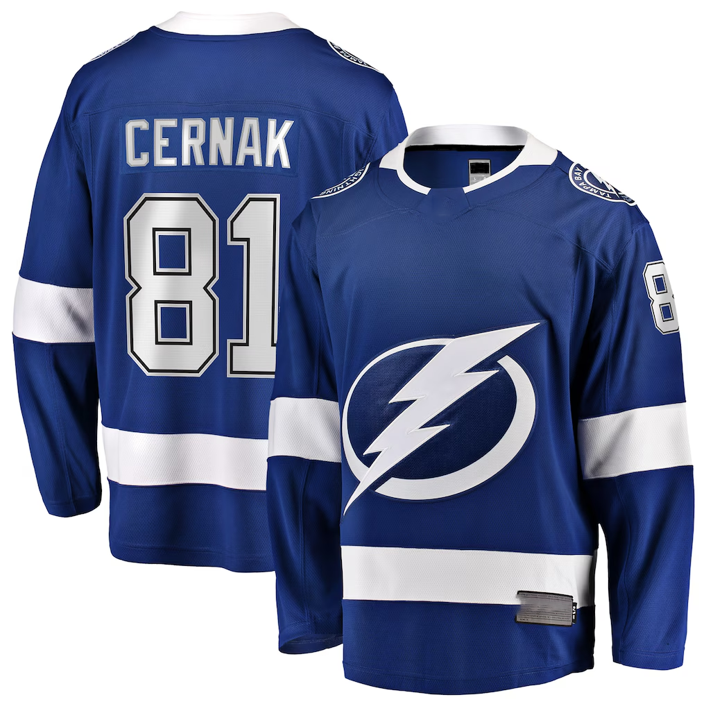 Crovyle TB.Lightning #81 Erik Cernak Blue Home Breakaway Player Jerseys