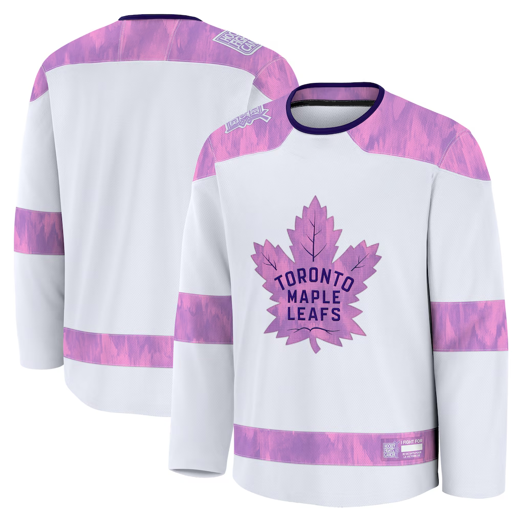 Crovyle T.Maple Leafs White 2024 Hockey Fights Cancer Practice Jerseys
