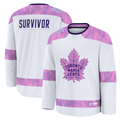 Crovyle T.Maple Leafs White Hockey Fights Cancer Survivor Practice Jerseys
