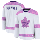 Crovyle T.Maple Leafs White Hockey Fights Cancer Survivor Practice Jerseys