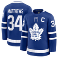 Crovyle T.Maple Leafs #34 Auston Matthews Blue Captain Patch Home Premium Jerseys