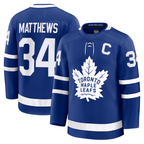 Crovyle T.Maple Leafs #34 Auston Matthews Blue Captain Patch Home Premium Jerseys