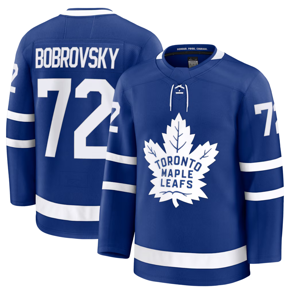 Crovyle T.Maple Leafs #72 Sergei Bobrovsky Blue Home Premium Jerseys
