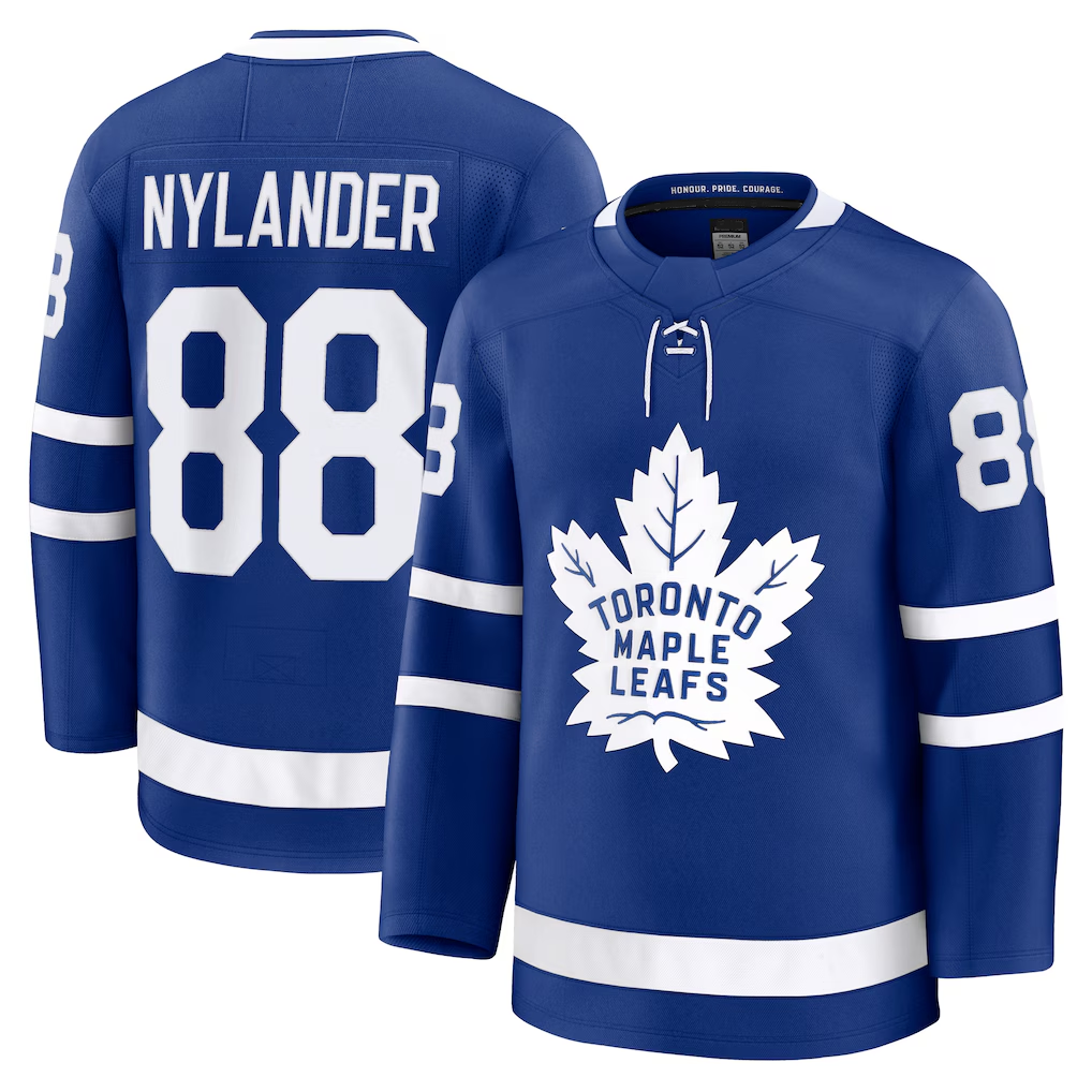 Crovyle T.Maple Leafs #88 William Nylander Blue Home Premium Jerseys