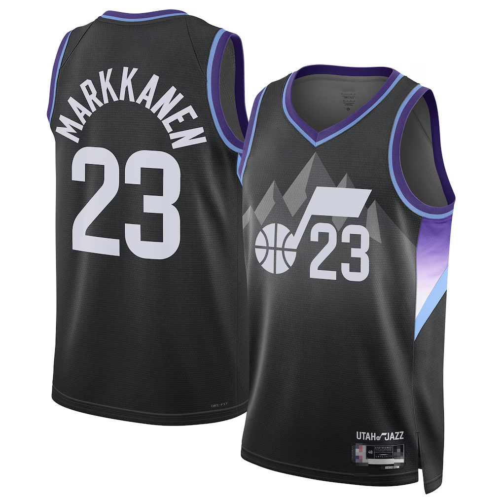 Crovyle U.Jazz #23 Lauri Markkanen Black 2024-2025 Swingman Jerseys - Statement Edition