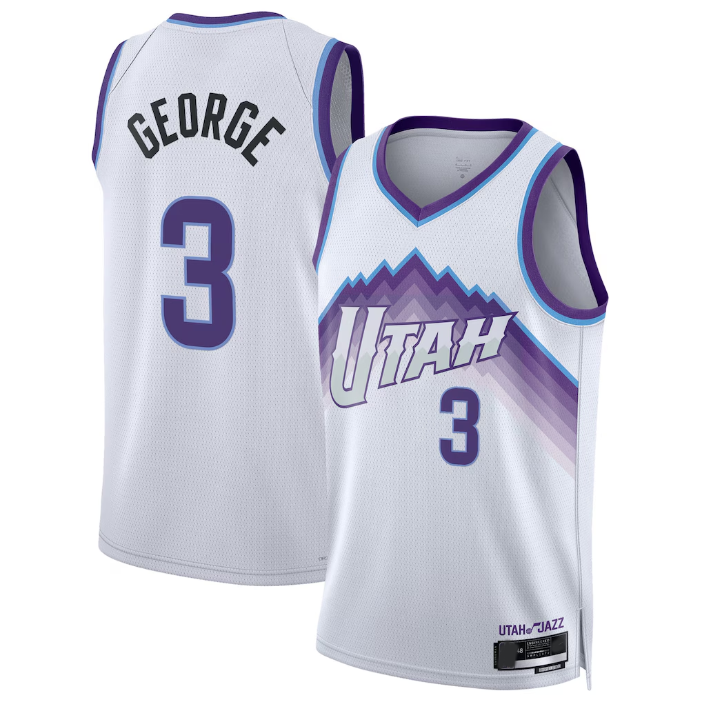 Crovyle U.Jazz #3 Keyonte George White Swingman Jerseys - Association Edition