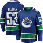 Crovyle V.Canucks #53 Teddy Blueger Blue Home Breakaway Jerseys