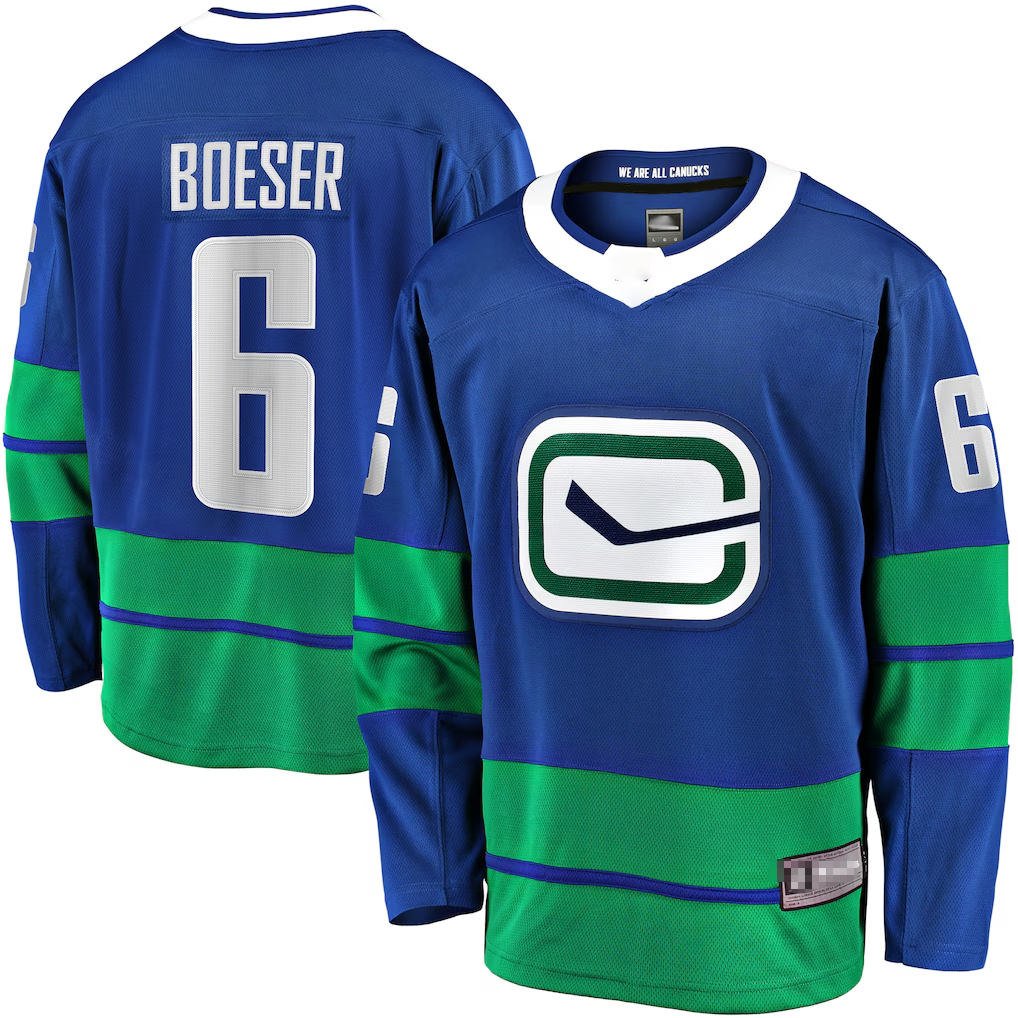 Crovyle V.Canucks #6 Brock Boeser Blue Breakaway Jerseys