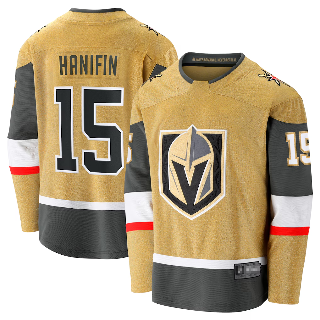 Crovyle V.Golden Knights #15 Noah Hanifin Gold Home Breakaway Jerseys