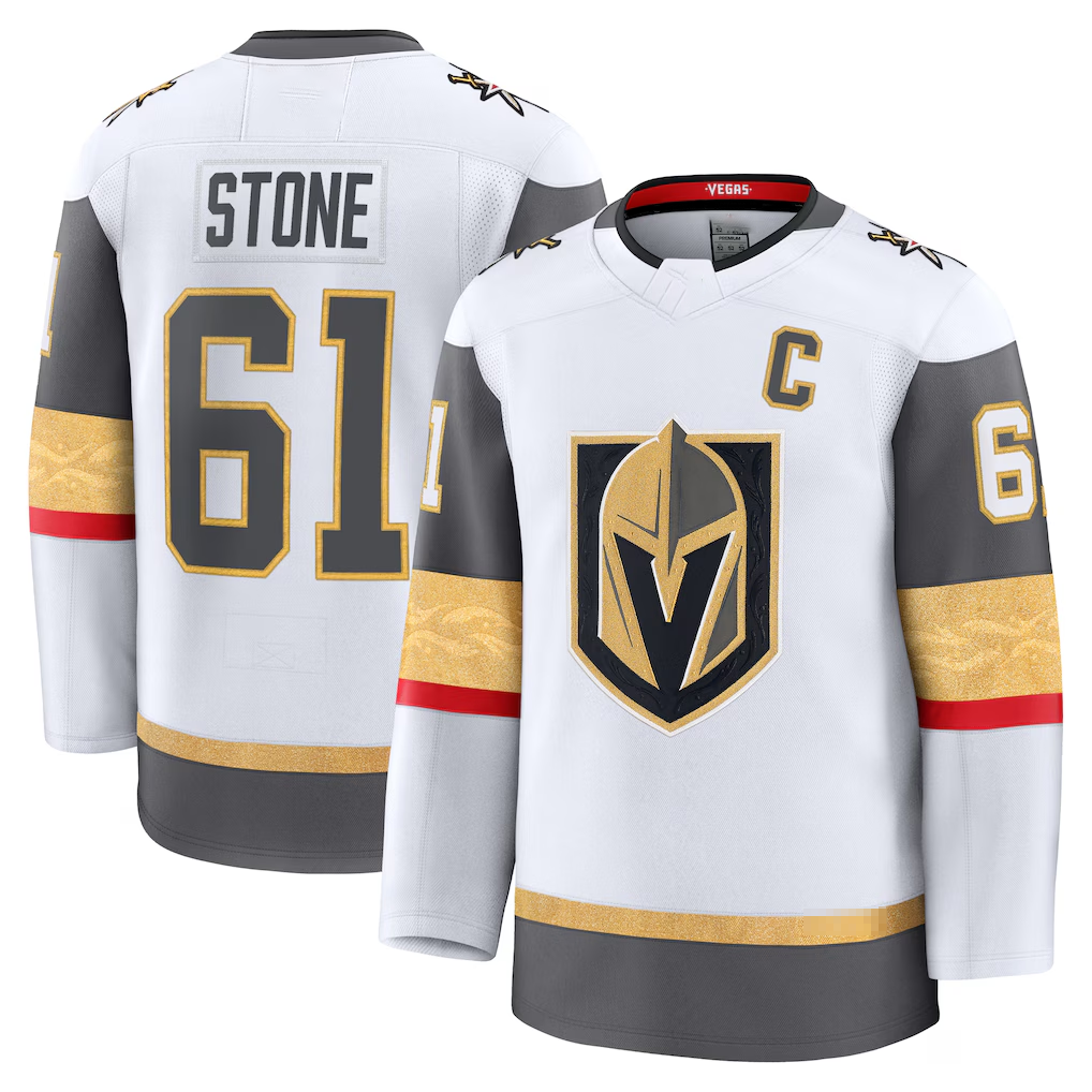 Crovyle V.Golden Knights #61 Mark Stone White Away Premium Jerseys