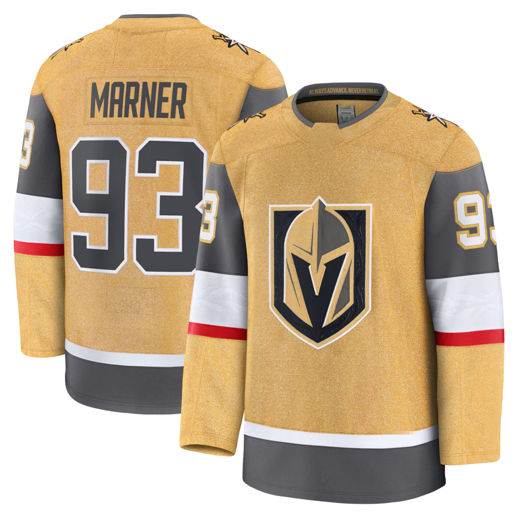 Crovyle V.Golden Knights #93 Mitch Marner Gold Home Premium Jerseys