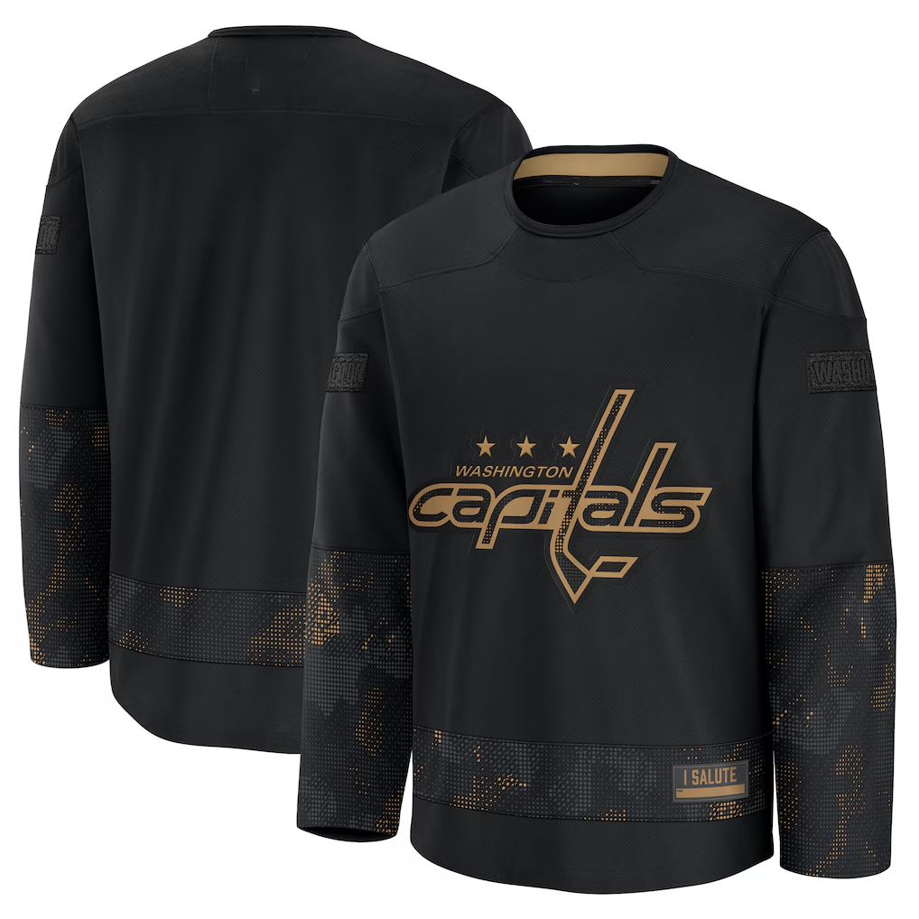 Crovyle W.Capitals Black 2024 Military Appreciation Practice Jerseys