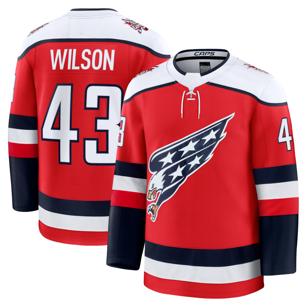 Crovyle W.Capitals #43 Tom Wilson Red Alternate Premium Player Jerseys