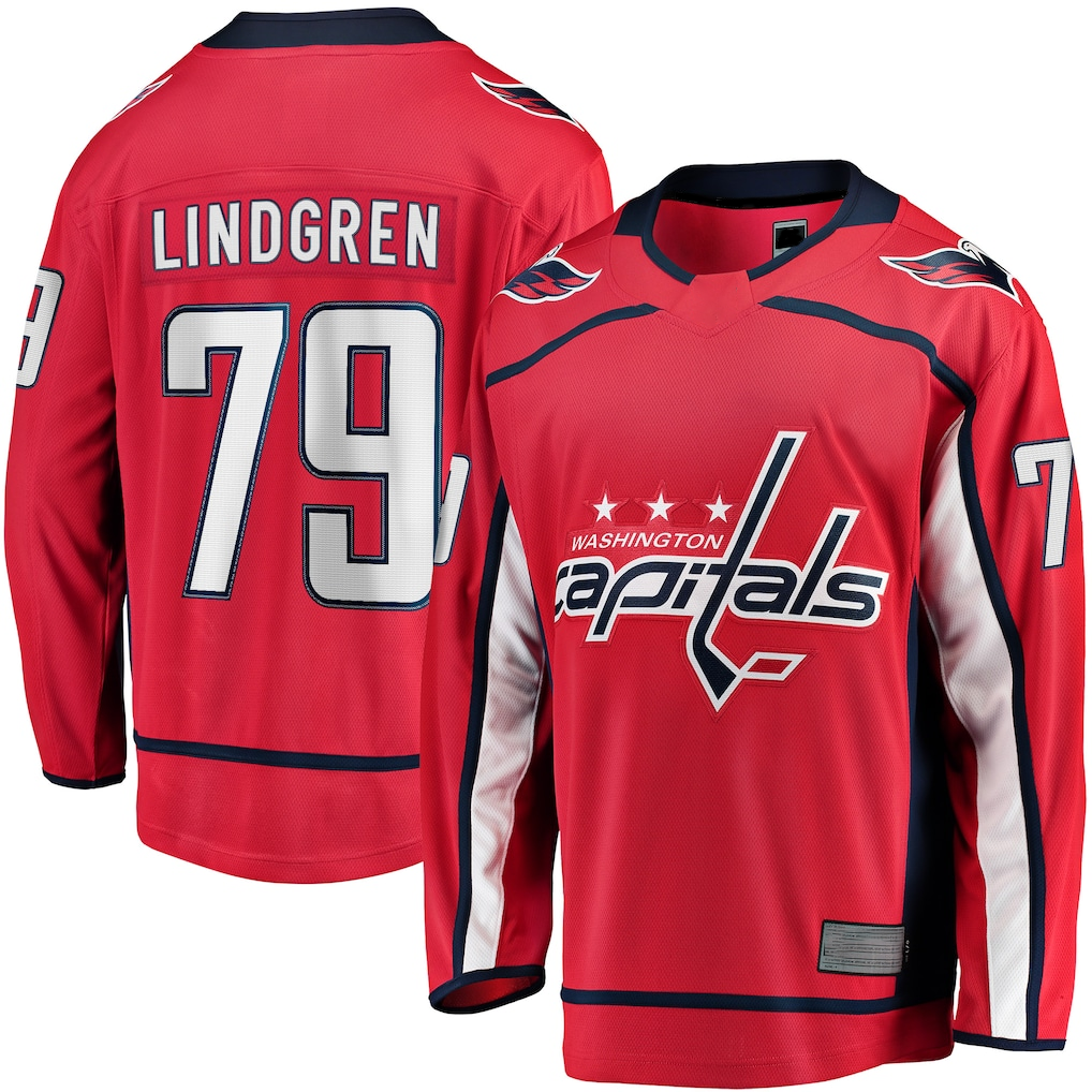 Crovyle W.Capitals #79 Charlie Lindgren Red Home Breakaway Player Jerseys