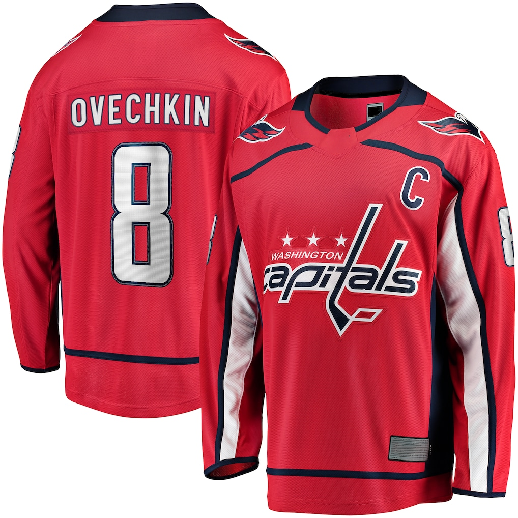 Crovyle W.Capitals #8 Alexander Ovechkin Red Captain Patch Home Breakaway Jerseys