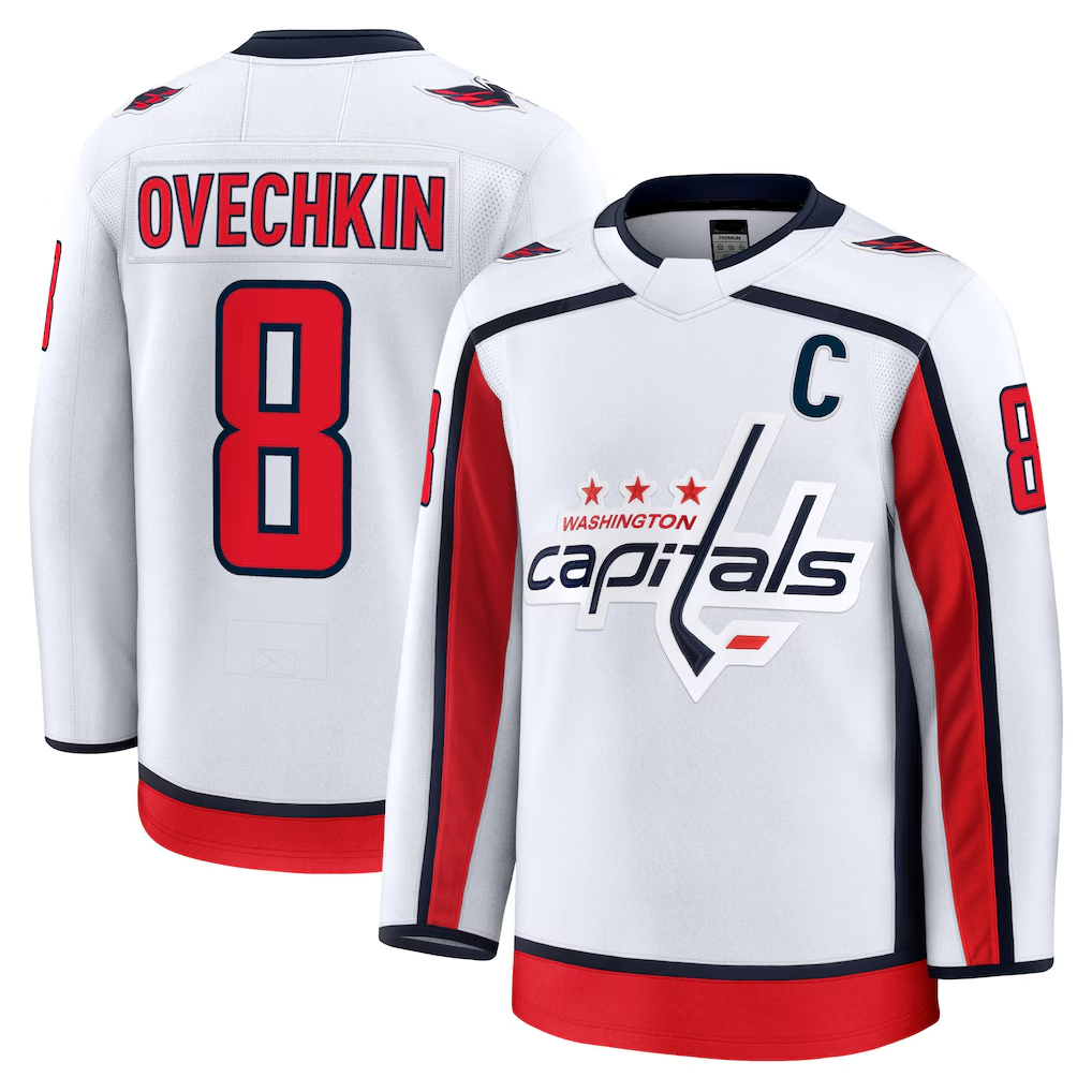 Crovyle W.Capitals #8 Alexander Ovechkin White Away Premium Jerseys