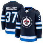 Crovyle W.Jets #37 Connor Hellebuyck Navy Home Premium Jerseys