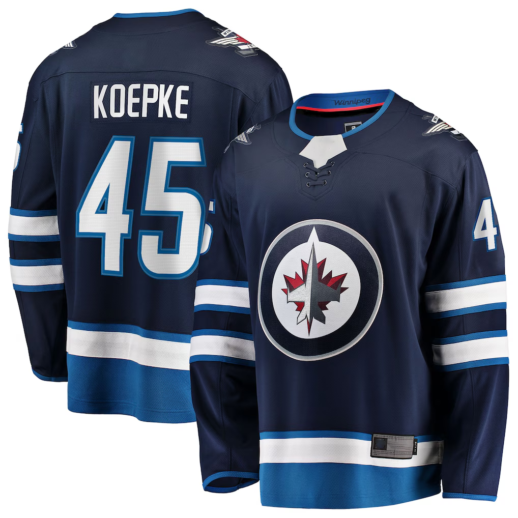 Crovyle W.Jets #45 Cole Koepke Navy Home Breakaway Jerseys