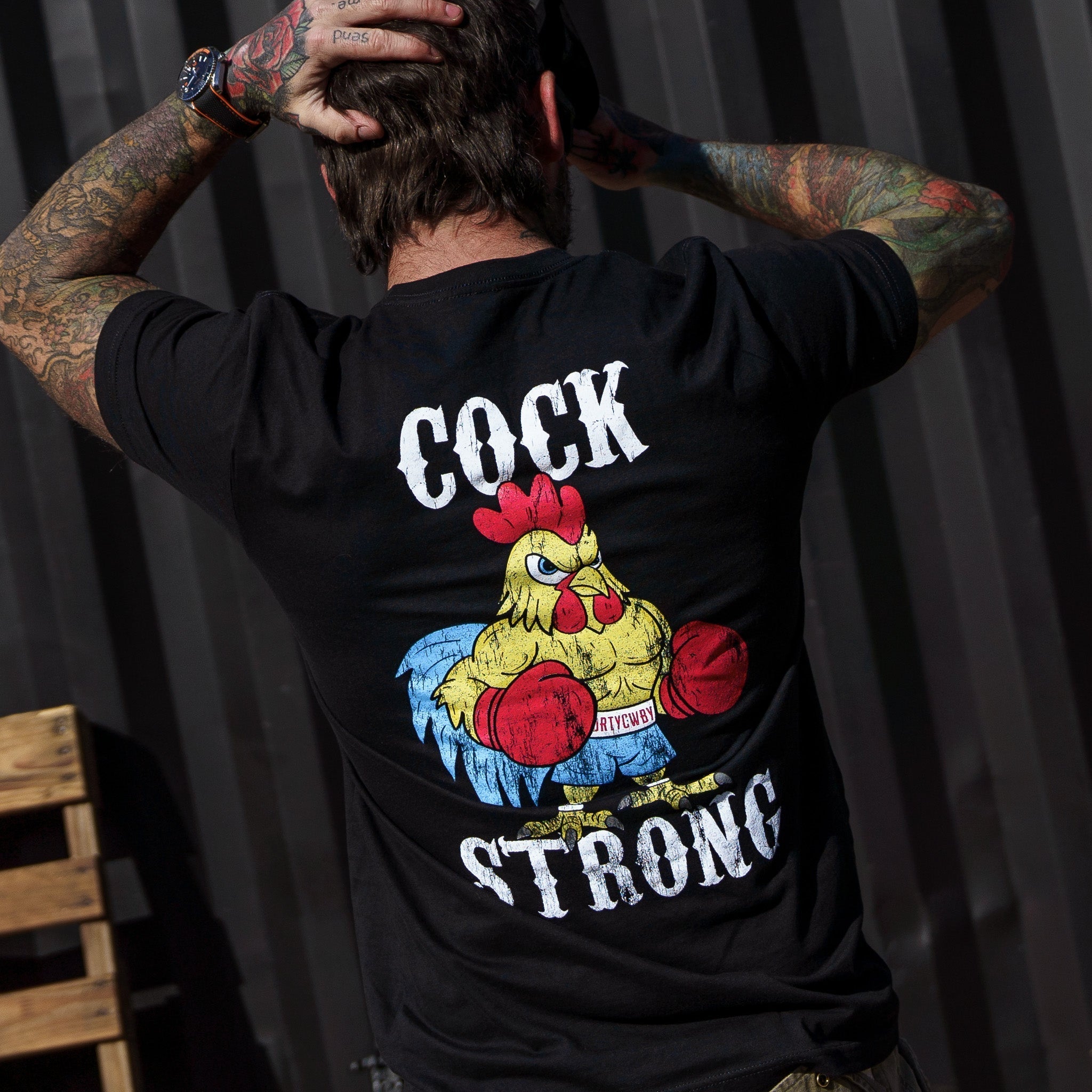 Crovyie cheap jerseys Ordering Boxing Chicken Strong Men's T-Shirt