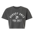 Crovyie cheap jerseys Ordering Nobody Owes You Shit Skull Women's Crop Heavyweight Tee
